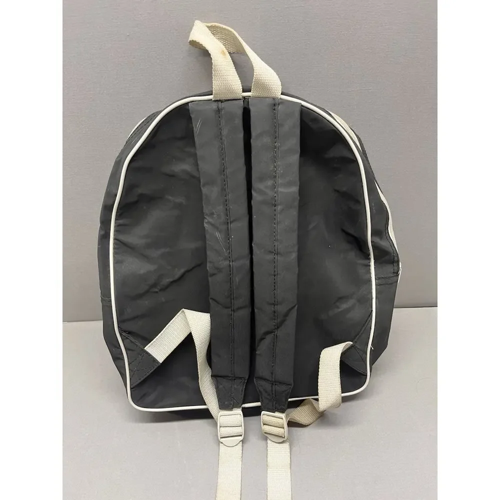 vintage 1999 Star Wars Junior black book bag with a white-trimmed R2-D2 logo.